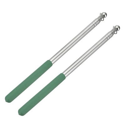 Belly Dance Wings Sticks,3.94Ft Stainless Steel Sticks, 2Pack & Green