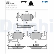 ? DELPHI BREMSBELAGSATZ SCHEIBENBREMSE VORNE 1K0698151C NEU DE STOCK