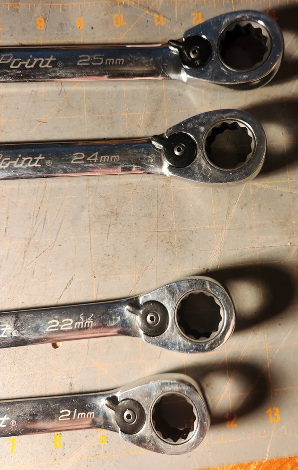 Juego de llaves combinadas de trinquete Blue-Point BOERM 21-25 mm métricas 4 piezas herramientas Foto 3 de 4