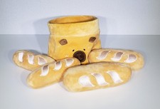 Cute Capybara Face Bag With Bread Loaf Baguettes Plush Stuffed Animal Toy EUC 8"