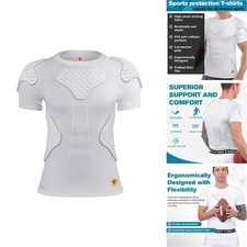 TIAXU Men's Rib Protector Chest Sternum Guard Compression Shirt Adult Football
