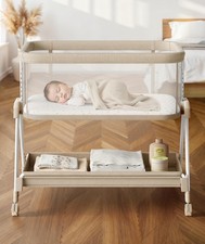Baby Bassinets Bedside Sleeper - Bed Side Bassinet Newborn with Wheels, Stora...