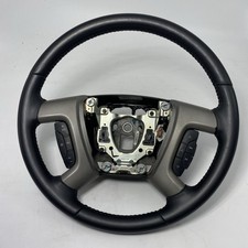 Chevrolet Gmc Tahoe Yukon Silverado Steering Wheel Black Ebony Leather 07-14 Oem