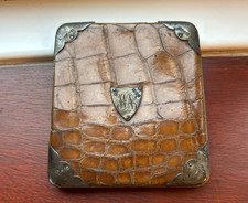 Edwardian Crocodile And Silver Cigar/cigarette Case Circa 1904