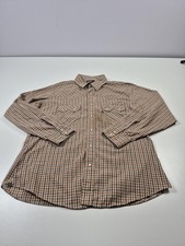 VTG Levis Shirt Men's XL 80's Brown Plaid Western Pearl Snap Button Sawtooth L/S