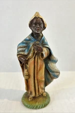 VINTAGE ITALY NATIVITY WISEMAN BALTHAZER KING 5.25" FIGURINE