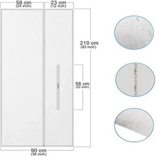 Sliding Door Seal for Air Conditioners and Portable Dryers 90 by 210 CM White