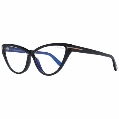 Tom Ford FT5729-B 001 56mm Damen Cat Eye Optik Brille Brillengestell Schwarz Kunststoff