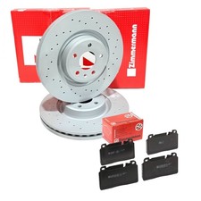 DISCOS DE FRENO PERFORADOS + PASTILLAS PORSCHE MACAN (2014-) ZIMMERMANN RENDIMIENTO DELANTERO