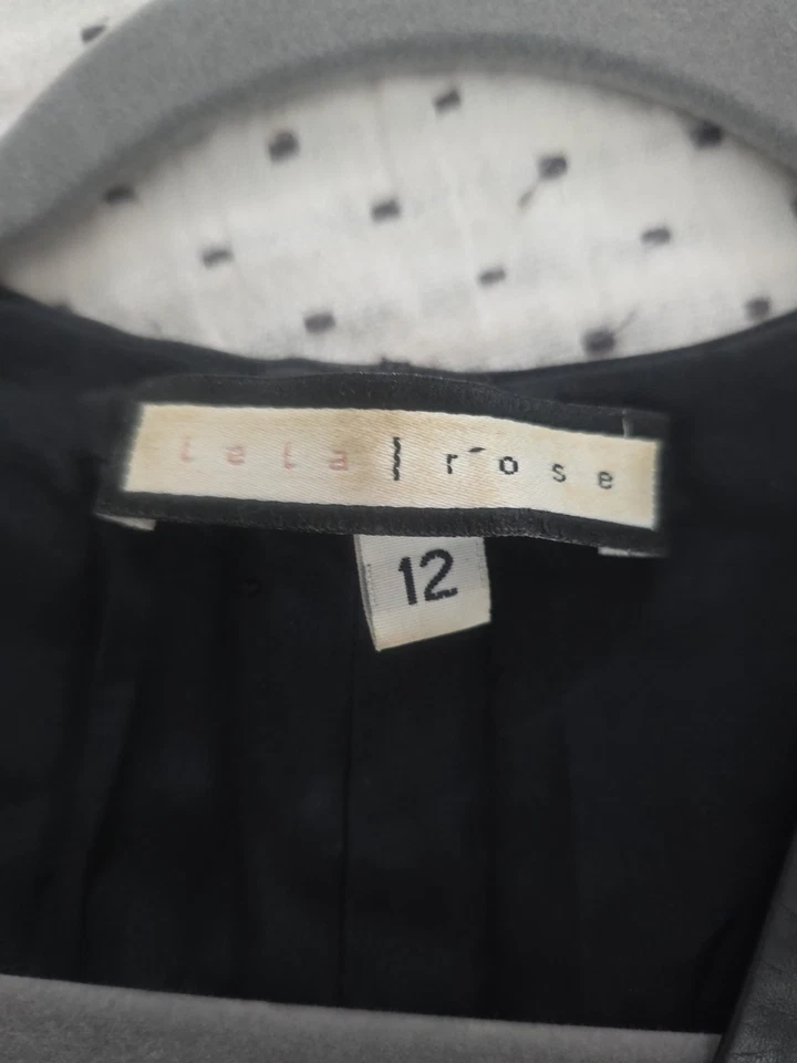 Top LeLa Rose 100% Piel de Cordero Cuello en V Profundo Peplum.Talla 12 Negro Foto 2 de 4