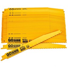 50 Pack 9 Inch 6/12TPI Reciprocating Saw Blades,Stud 50Pack 9 Inch, Yellow