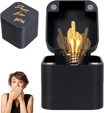 Middle Finger in a Box,Funny Gag Gifts for Adults, Prank Gift Box with Golden Mi