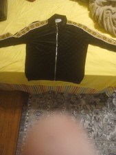 Gucci Men's Black Logo Bomber Jacket Zip Closure Stand-Up Collar Designer