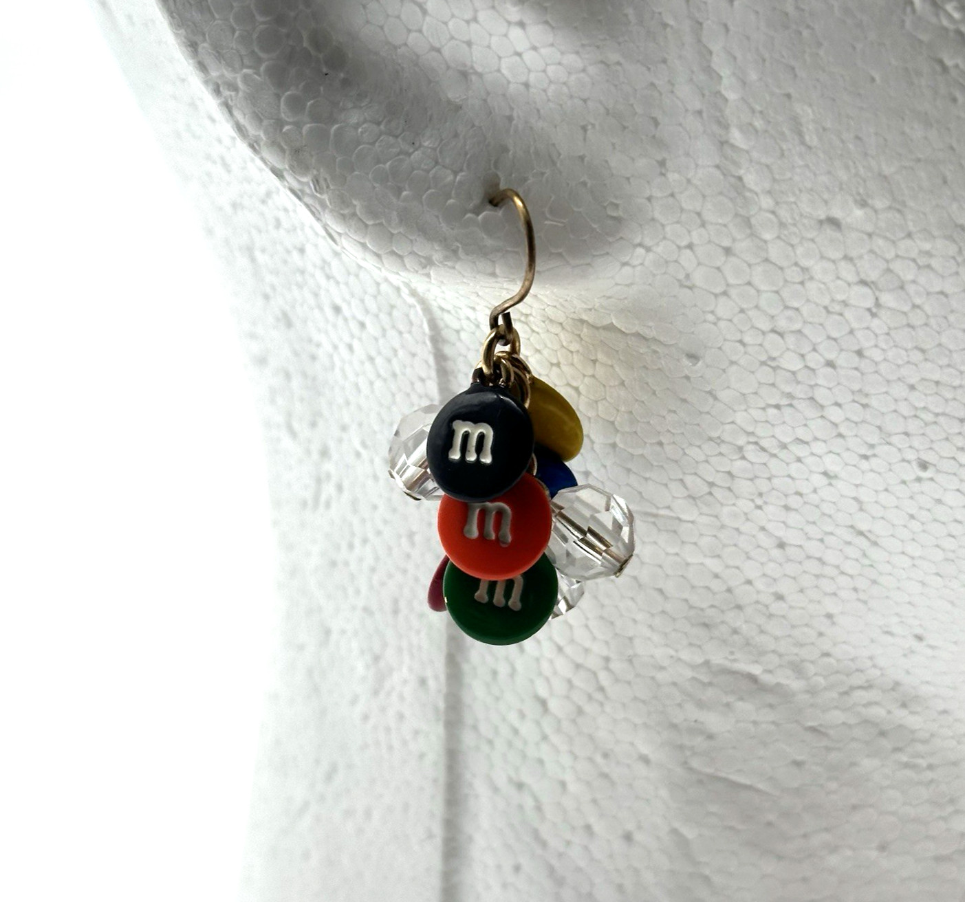 M&M Candy Inspired Dangle Earrings Colorful Beaded Fun Fashion Jewelry