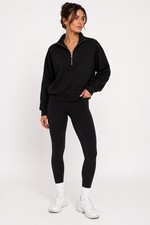 Varley DoubleSoft Half Zip Pullover Sweatshirt Black Women s Large Athleisure