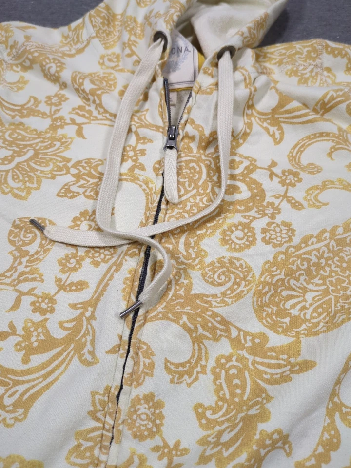 Sudadera con capucha vintage Y2K amarillo cachemir manga corta bolsillos completos con cremallera para mujer mediana Foto 4 de 4