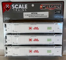 🚂ScaleTrains HO 53' CIMC Reefer Containers Hub Group SXT11708, 3-pack NEW!🚂