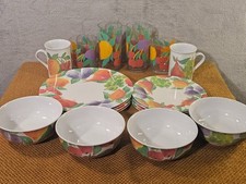 Vintage 80/90s Cole & Mason "Orchard Jewels" Melamine Ware Set of 18 ~ Rare