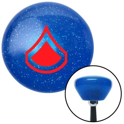 Red Private First Class Blue Retro Metal Flake Shift Knob w/ M16x1.5 Insert