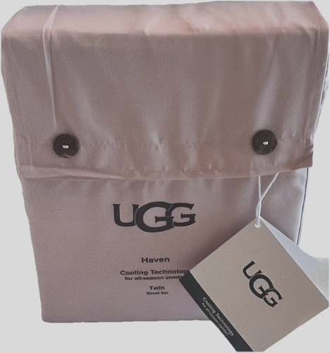 NWT UGG Haven Cooling Technology Twin 3 Piece Sheet Set Color-"Rose Tint" - Picture 2 of 9
