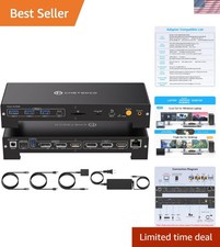 Ultimate 15-in-1 KVM Switching Dock - Triple 4K Resolution for Laptops PCs
