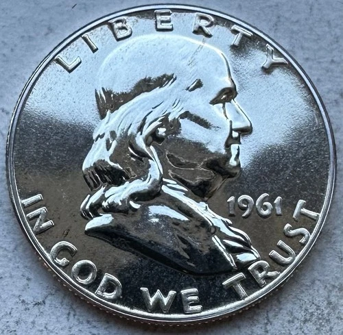 1961 Proof Franklin Half Dollar 90% Silver-INV#8571