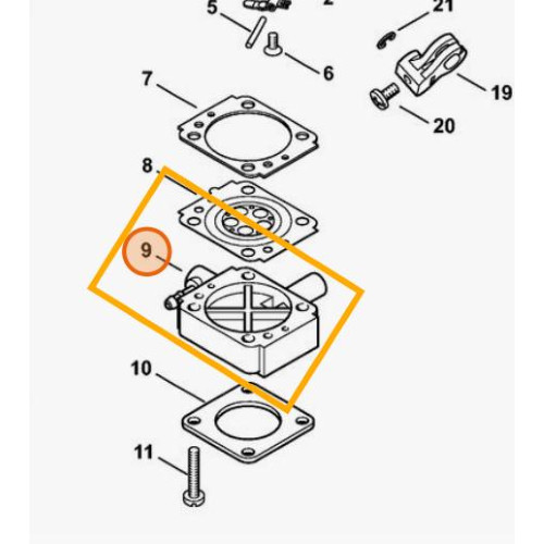 Supporto Flangia Carburatore Originale STIHL FS 120 2-MIX 41341202200