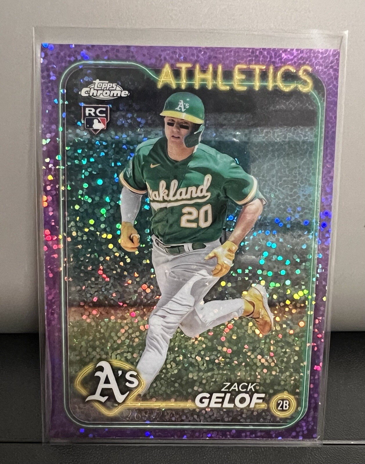 2024 Topps Chrome Zack Gelof #282 Purple Speckle Refractor RC 269/299 Oakland