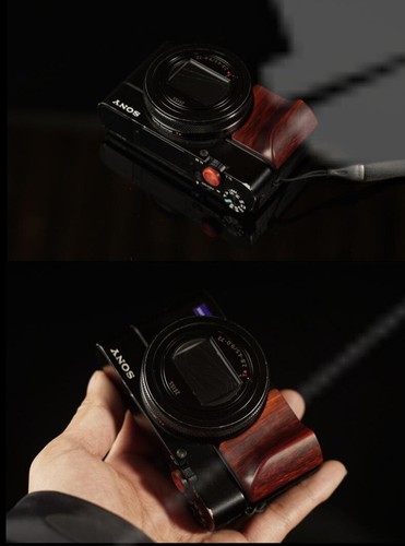 Wood Camera Shutter Release Button and Hand Grip Fr Sony RX100 M M7 M6 M5 M4 M3 - Picture 8 of 18