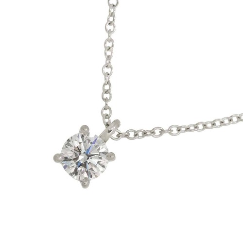 TIFFANY Co. Solitaire Diamond Necklace Platinum 90264082