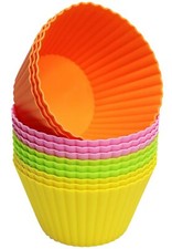 Large Silicone Cupcake Baking Cups 12 Pack, 3.54 Inch Cupcake and Muffin Liners