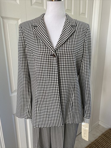 NWT Michele Houndstooth Blazer 10 & Pants 12. - Picture 2 of 9