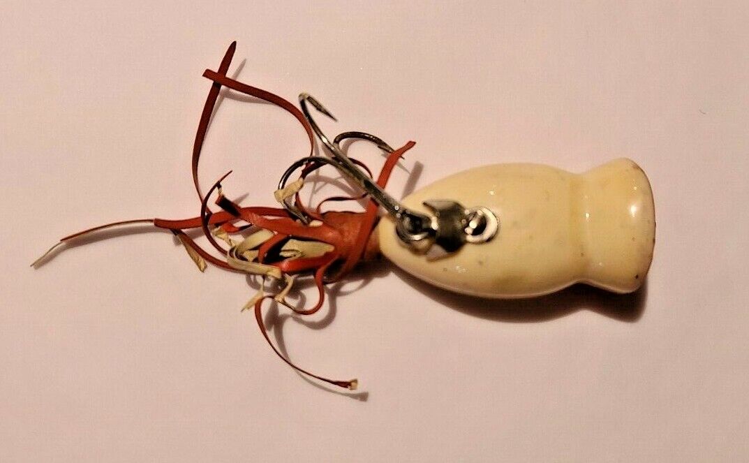Vintage Hula Popper (Red and White) Fishing Lure from Fred Arbogast