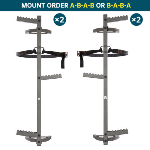 Bastones de escalada para soporte de árboles | Escalera de caza | Escalones plegables | Máximo 300 libras | PAQUETE DE 4 - Imagen 7 de 8