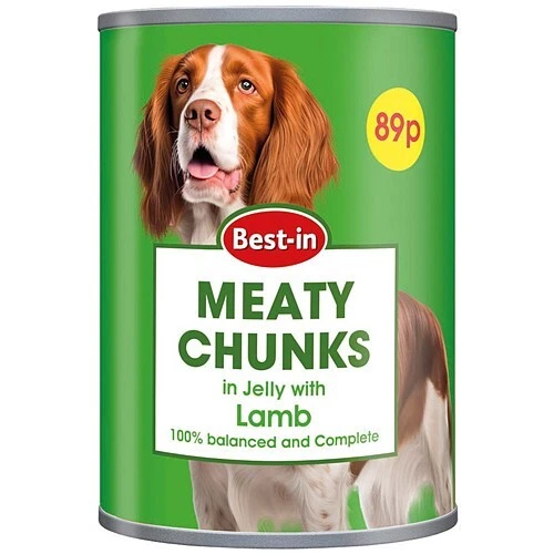 Bestin Meaty Chuncks Dog Food Lamb in jelly PAck Of 12x400g