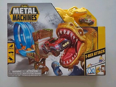Zuru Metal Machines T-Rex Attack Double Loop Track Play Set Red Car NIB