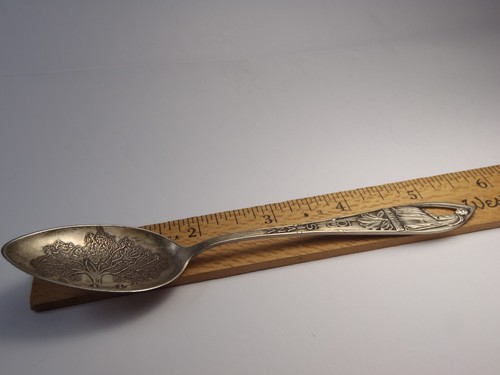 Antique Evangeline Louisiana Oak Tree Benches Sterling Souvenir Spoon 5 5/8" - Picture 18 of 20