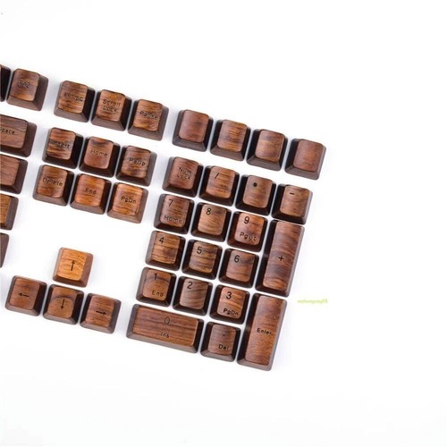 Rosewood Wooden OEM Cross Shaft Keycaps for 60/87/108 Mechanical Keyboard Keypad - Picture 16 of 26
