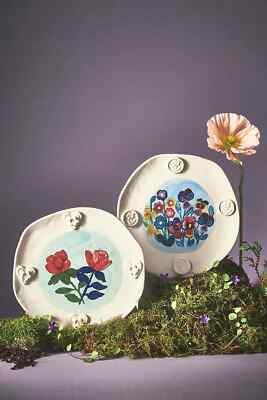 New Anthropologie Francesca Kaye  Dessert Plate-Blue or Mint