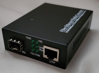 fiber optic media converter 10/100/1000 Base T/TX to 1000Base FX Bridging Conv.