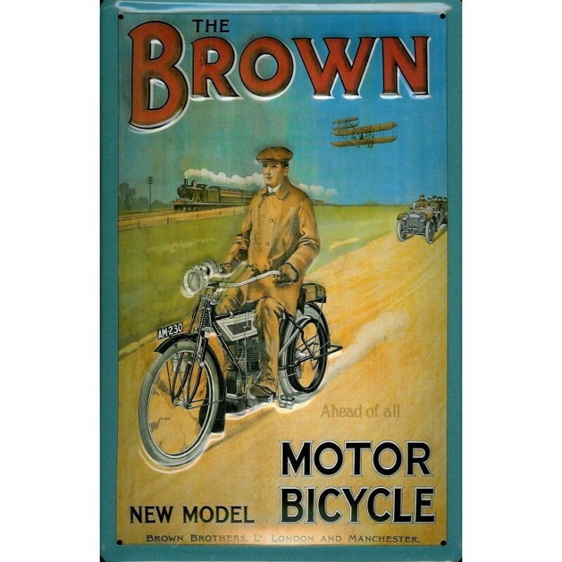 Plaque métal publicitaire THE BROWN pour déco garage vintage 20x30cm