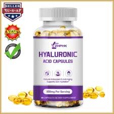 Hyaluronic Acid Capsules - Joint Health Support & Skin Moisturizing Formula 60pc
