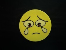Yellow Color Circle shape Rubber Eraser With Image Of Crying Face For School Chi