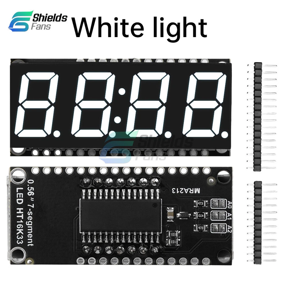0.56-inch 4-digit 7-segment LED Display Module Clock Module HT16K33 Driver I2C - Image 4 of 4