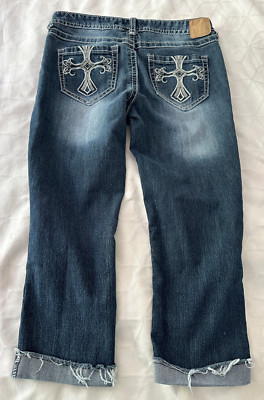 RED CAMEL PREMIUM DENIM BLUE JEANS SIZE 9 DISTRESSED