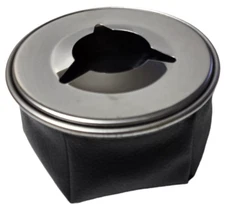 Bean Bag ashtray, Black Leatherette, Removable Top
