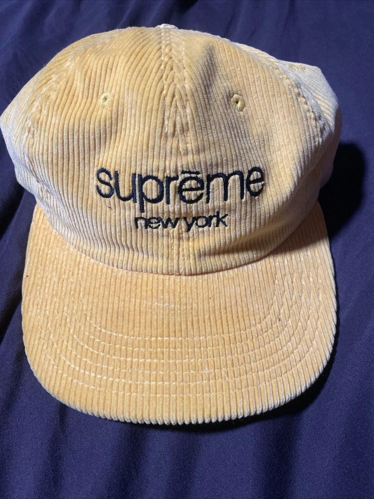 Casquette de camp logo classique Supreme Corduroy jaune SS15