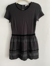 Valentino Red Black Dress Ruffles Cotton