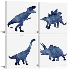 HOMEOART Boys Room Decor Dinosaur Wall Art Nursery Kids Bedroom Wall Decor Bl...