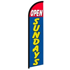 Open Sundays Windless Advertising Swooper Flag Open Welcome Sign
